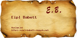 Eipl Babett névjegykártya